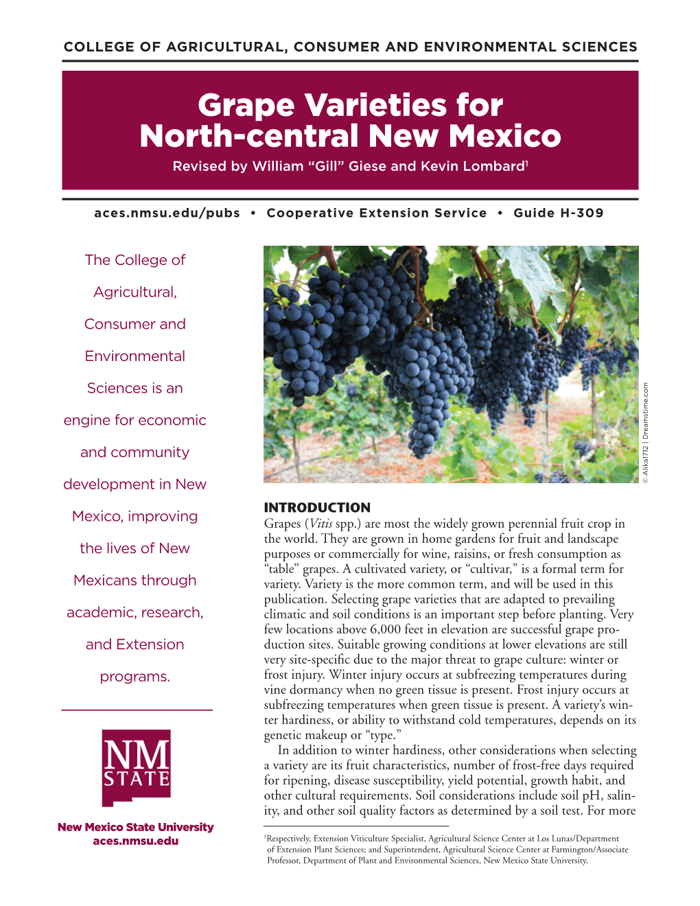 H-309: Grape Varieties for North-Central New Mexico