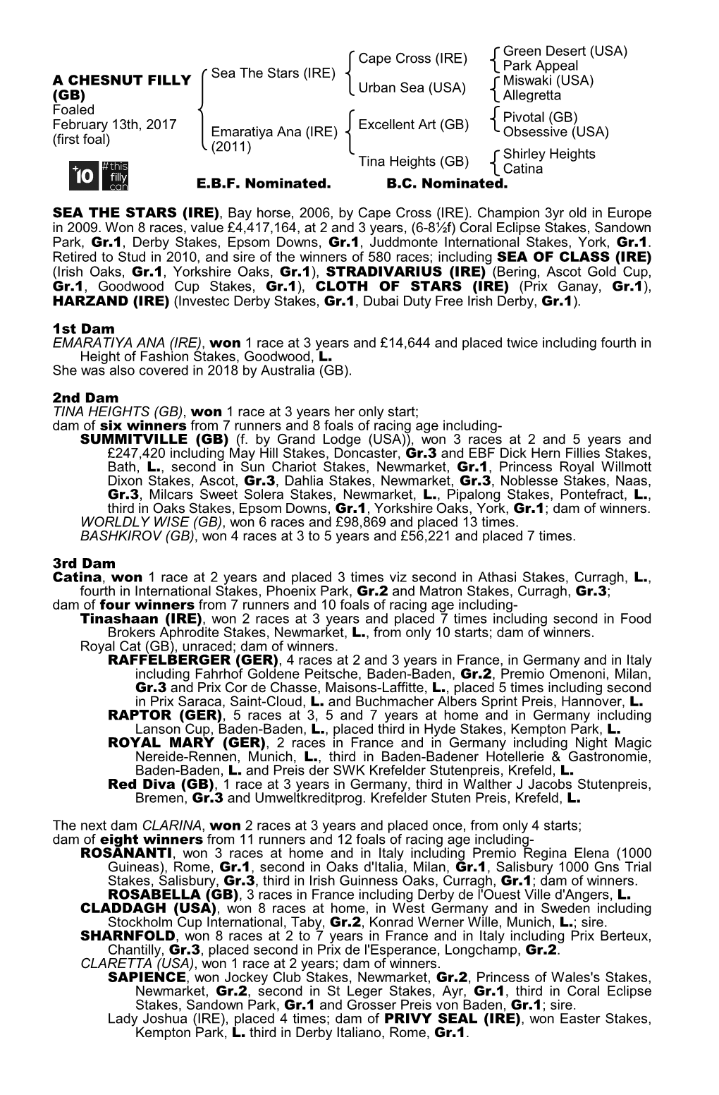 Tattersalls Catalogue Page