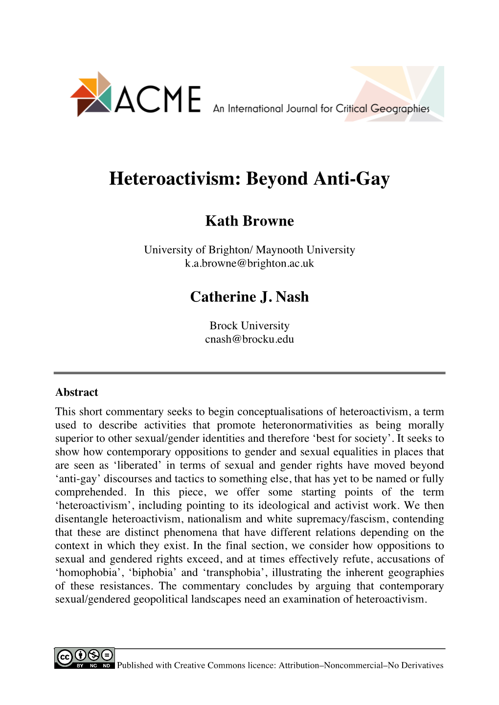 Heteroactivism: Beyond Anti-Gay