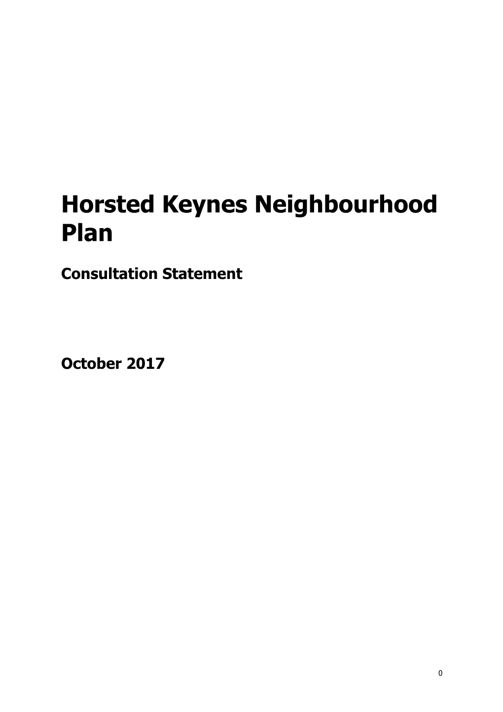 Horsted Keynes Consultation Statement