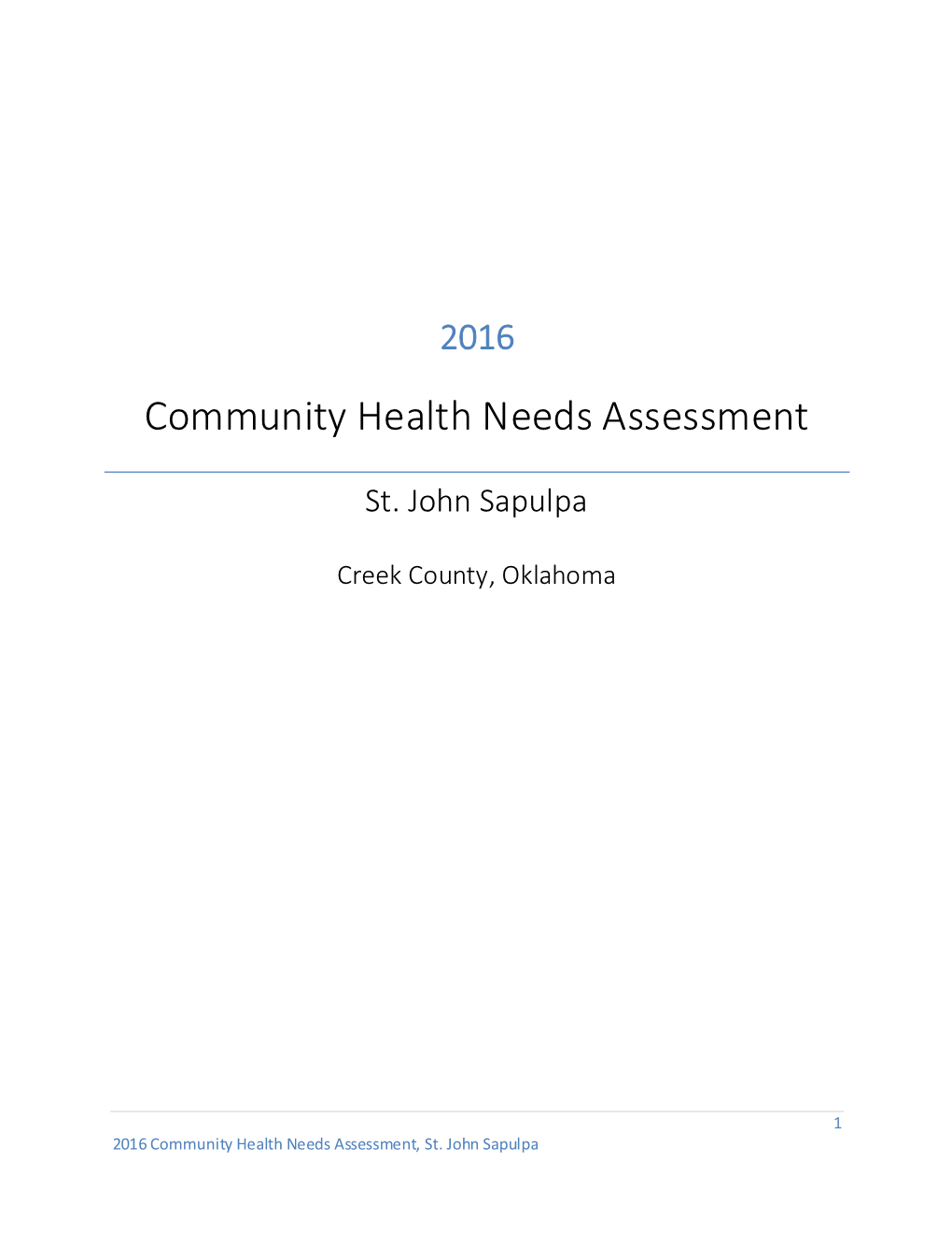 Community Health Needs Assessment