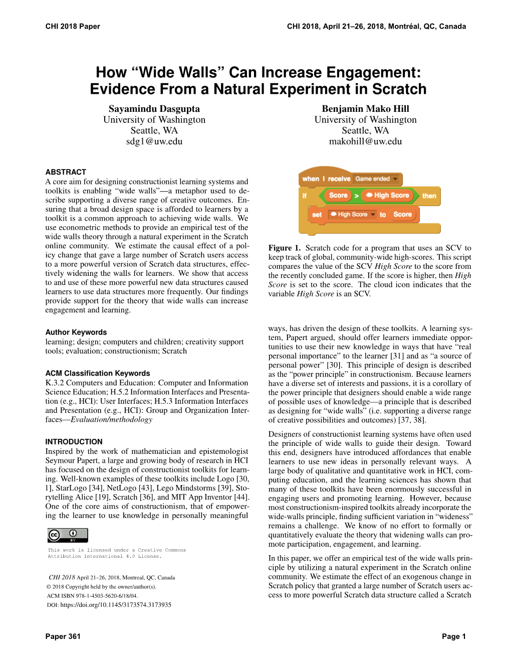 Can Increase Engagement: Evidence from a Natural Experiment in Scratch