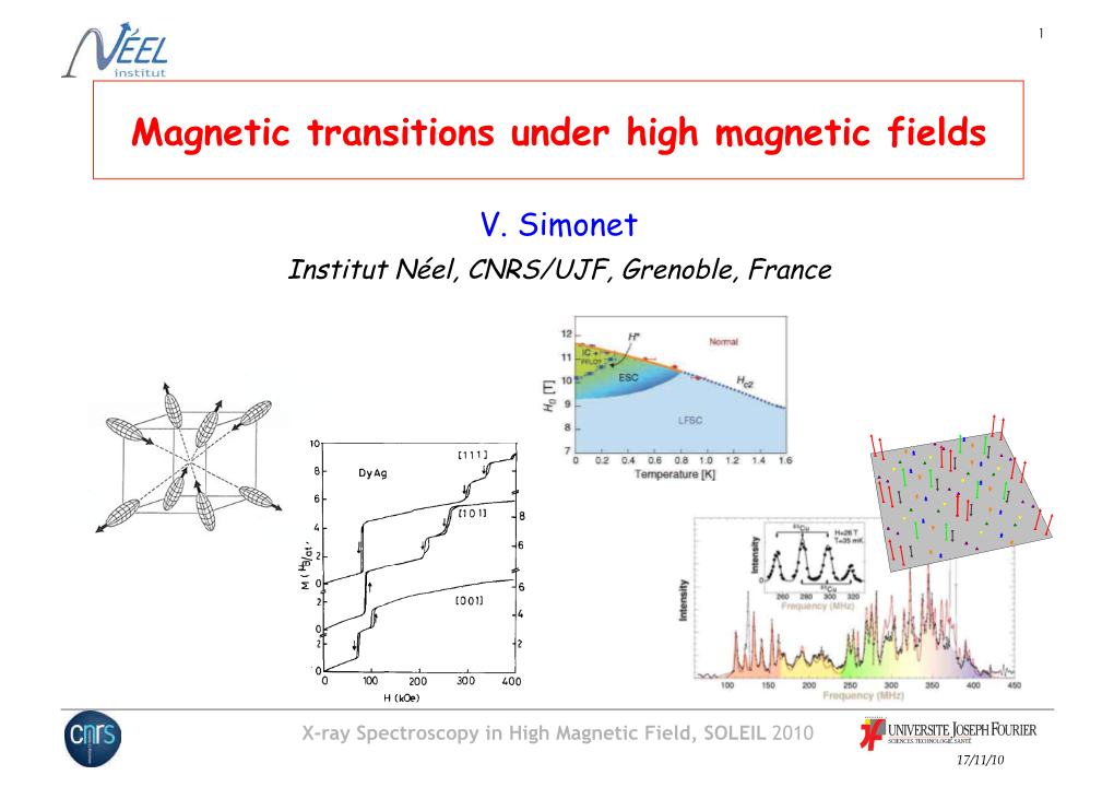 Magnetic Transitions Under High Magnetic Fields