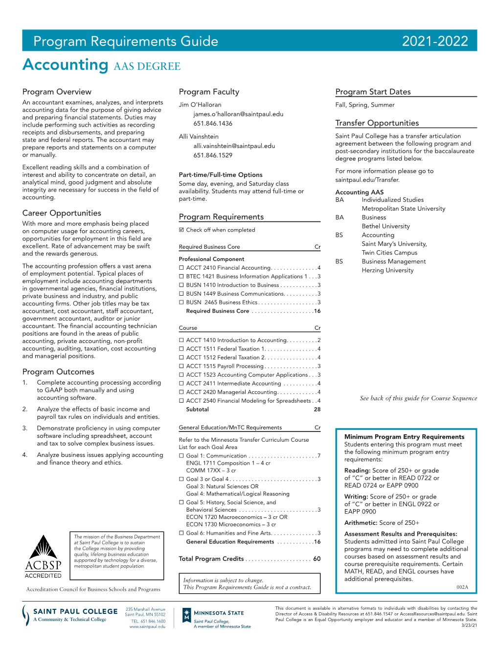 Accounting AAS DEGREE