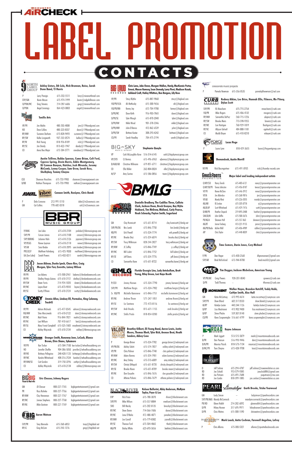 Label Promotion Contacts