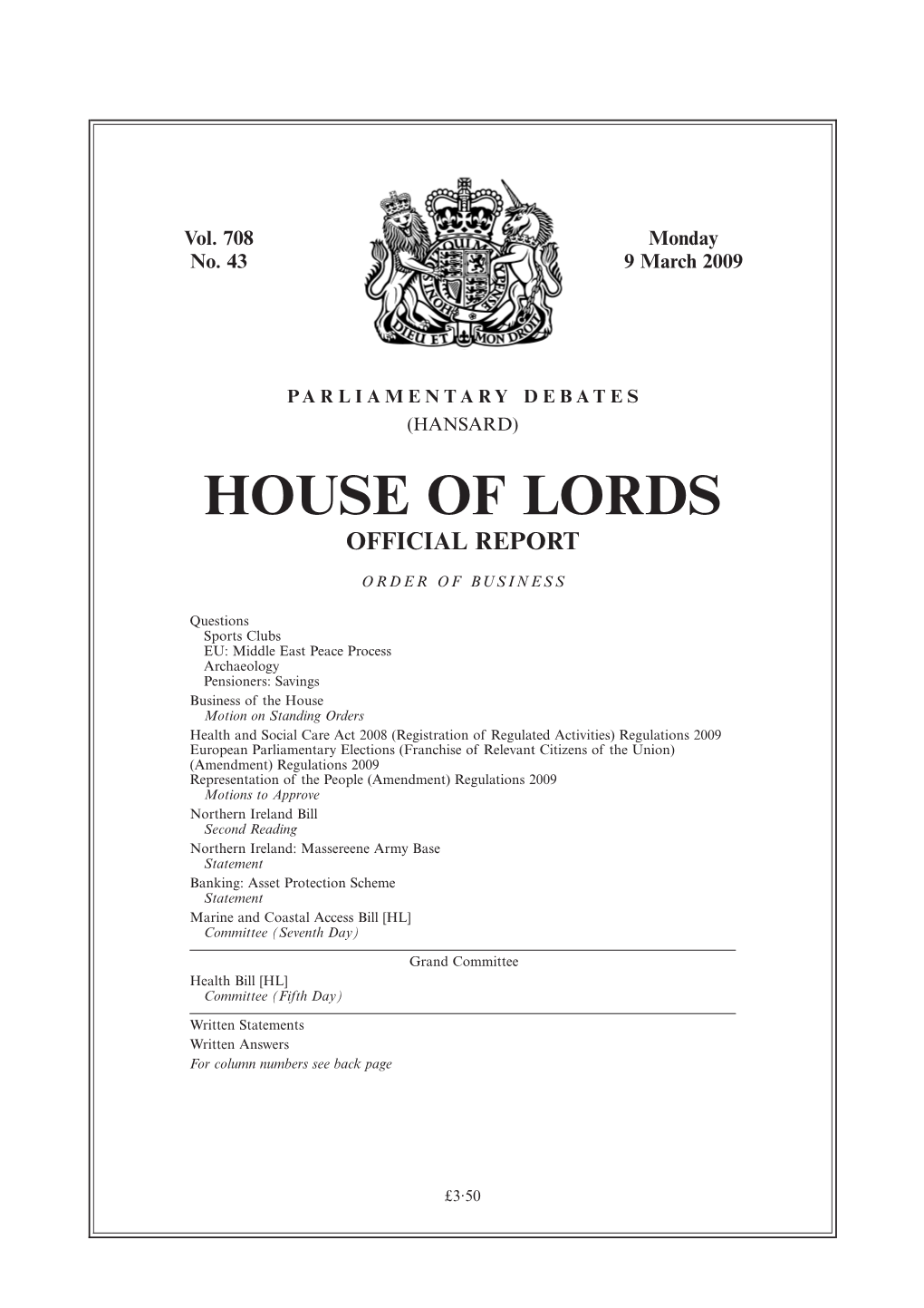 House of Lords Official Report