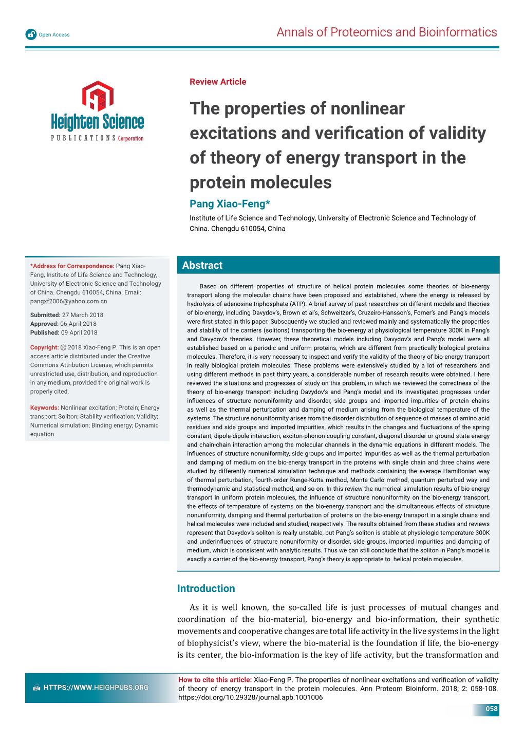 The Properties of Nonlinear Excitations and Verification of Validity of Theory