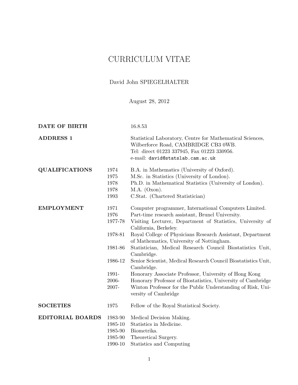 Curriculum Vitae