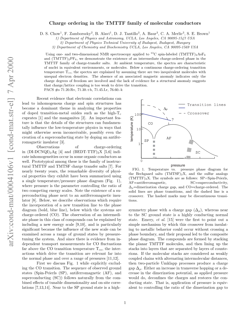 Charge Ordering in the TMTTF Family of Molecular Conductors