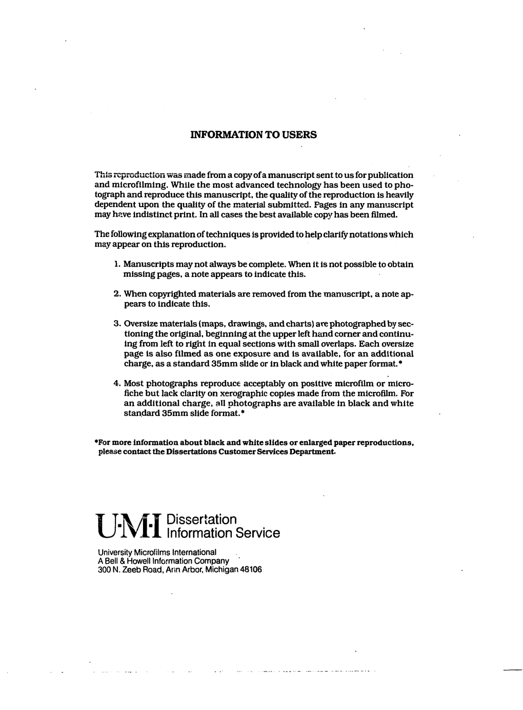 Umidissertation Information Service