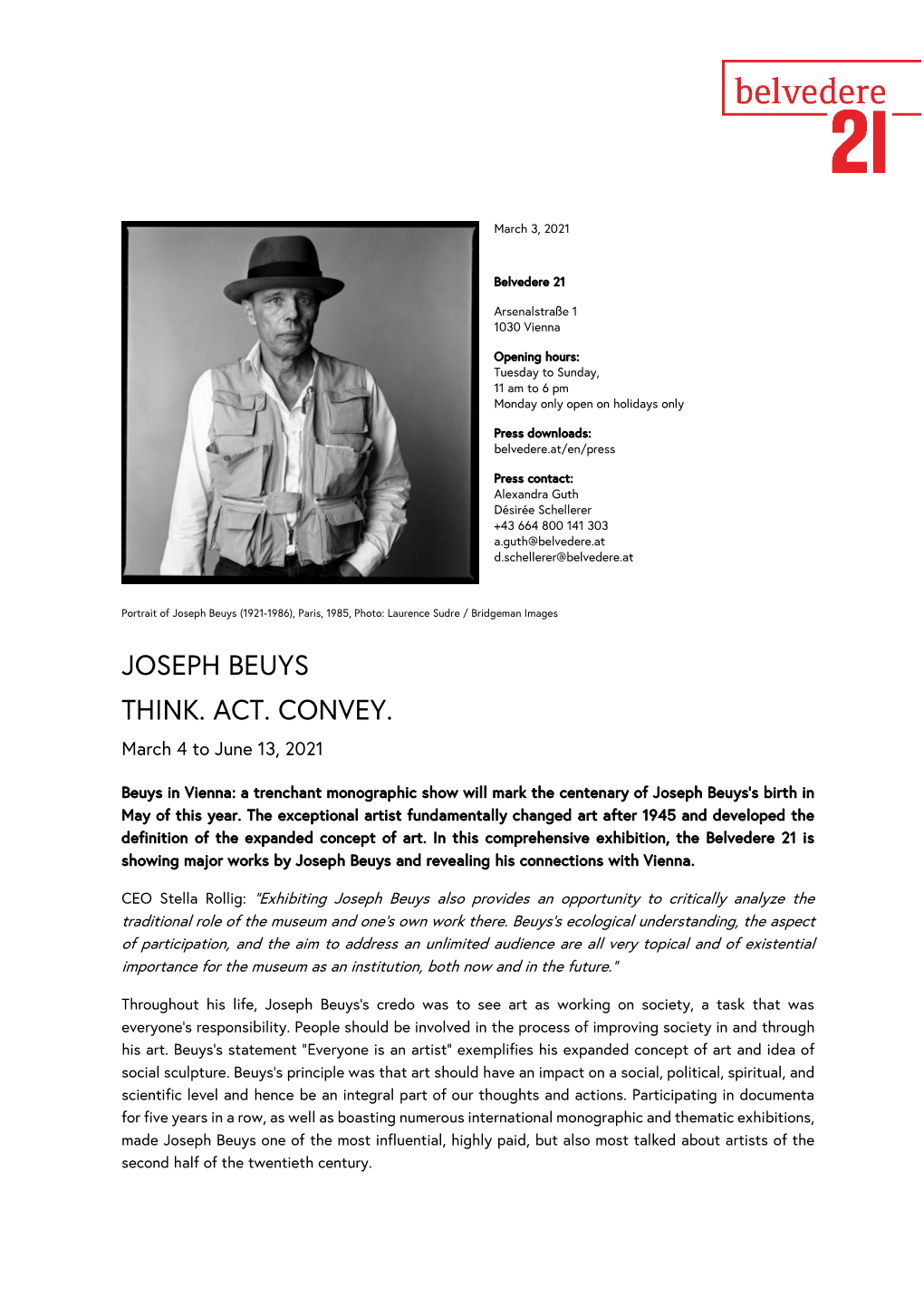 Joseph Beuys Think. Act. Convey