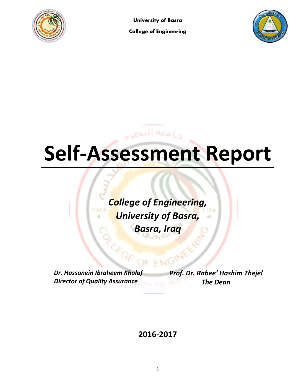 Self-Assessment Report