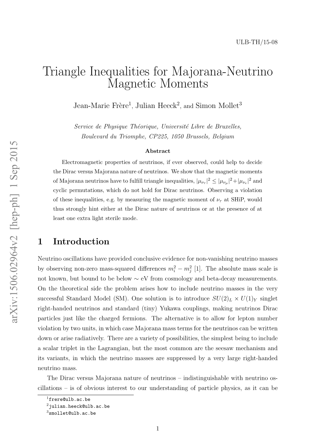 Triangle Inequalities for Majorana-Neutrino Magnetic Moments