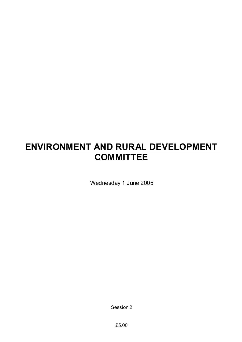 Environment and Rural Development Committee