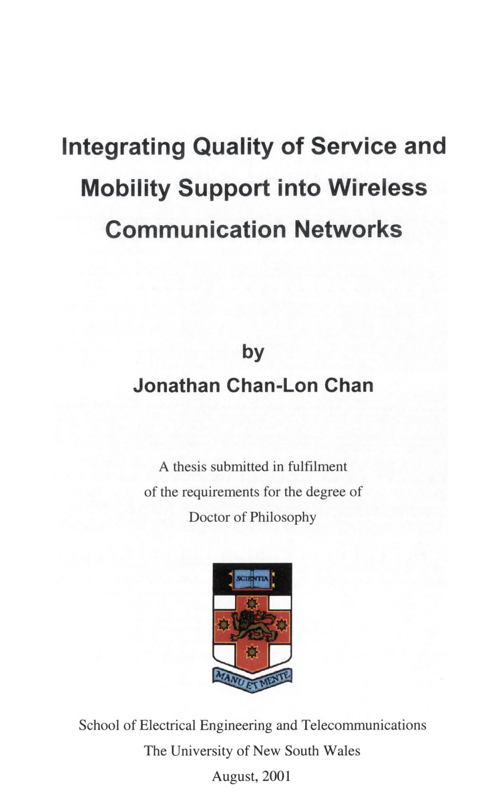 Integrating Quality of Service and Mobility Support Into Wireless Communication Networks