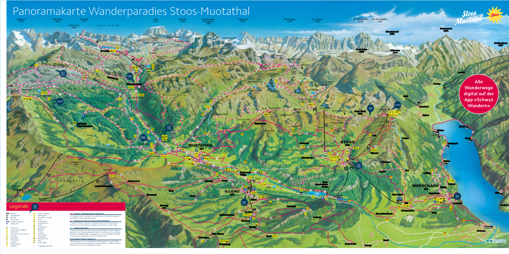 Panoramakarte Wanderparadies Stoos-Muotathal