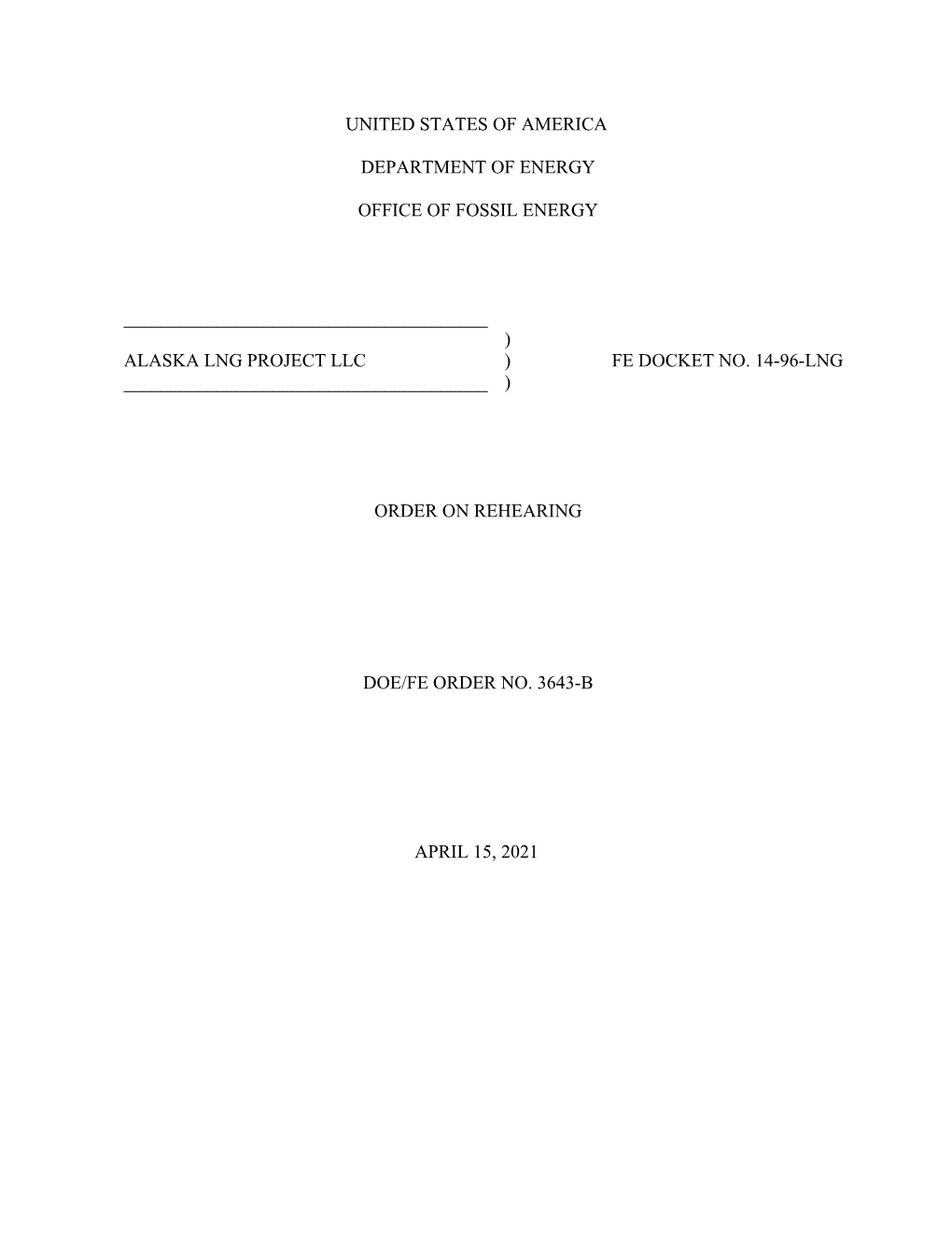 Order on Rehearing 3643-B