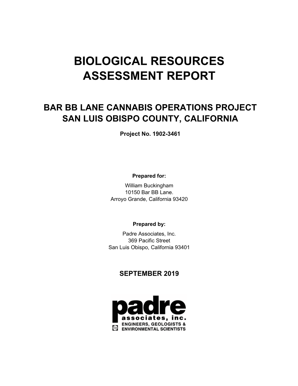 Biological Resources Assessment Report