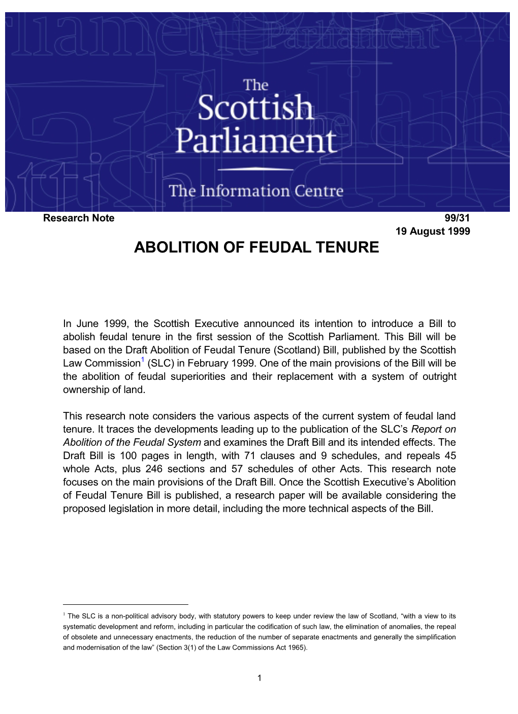 Abolition of Feudal Tenure