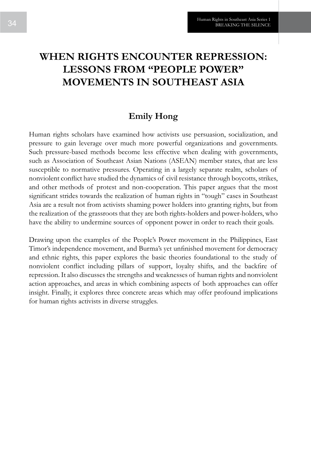 People Power” Movements in Southeast Asia