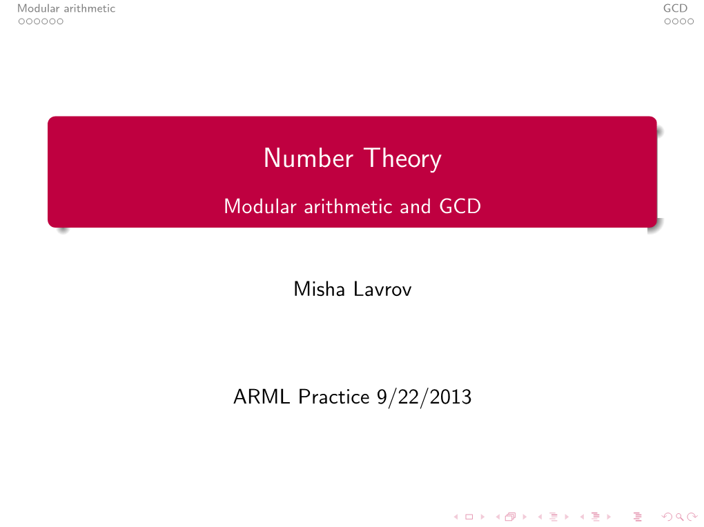 Number Theory