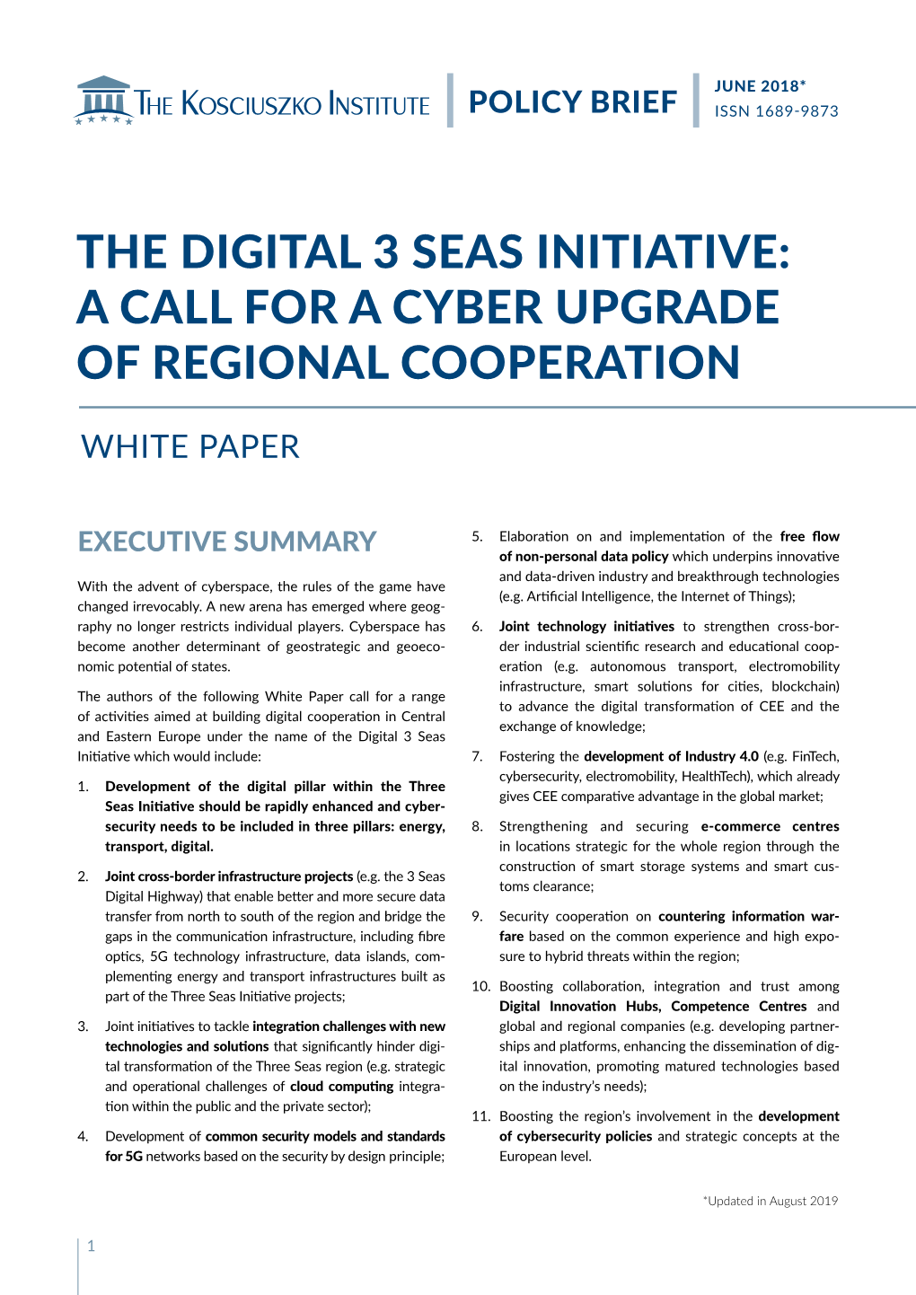 The Digital 3 Seas Initiative: a Call for a Cyber Upgrade of Regional Cooperation