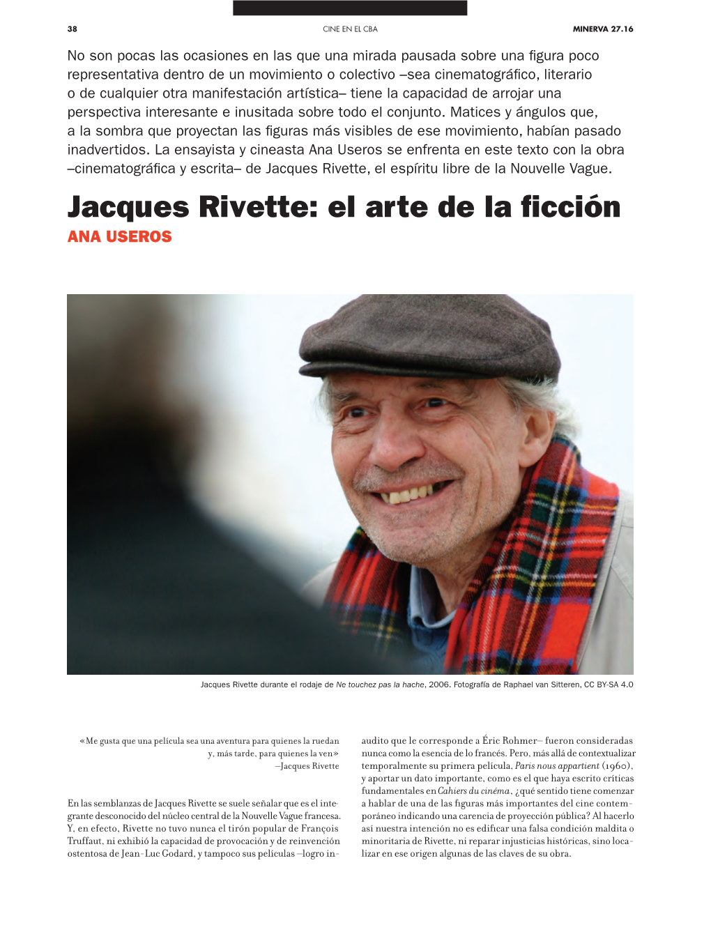 Jacques Rivette: El Arte De La Ficción Ana Useros