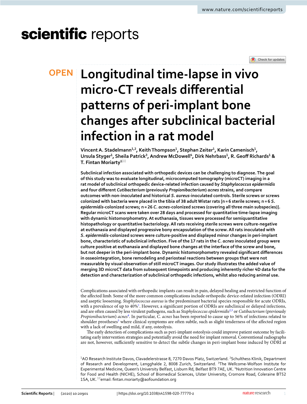 Longitudinal Time-Lapse in Vivo Micro-CT Reveals Differential Patterns of Peri-Implant Bone Changes After Subclinical Bacterial