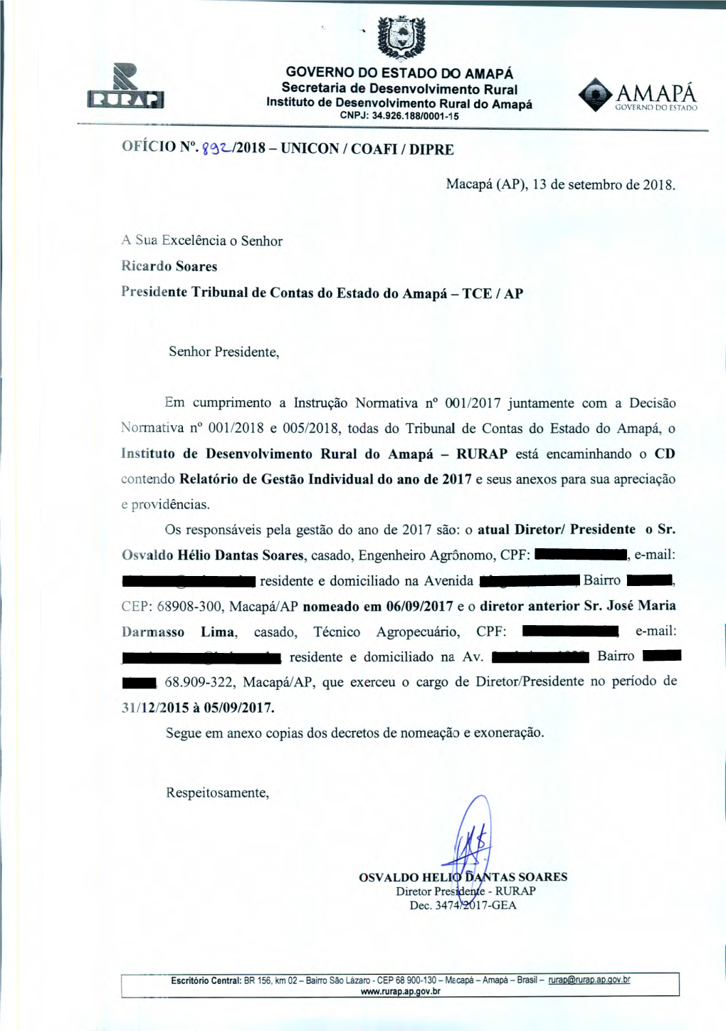 Instituto De Desenvolvimento Rural Do Amapá CNPJ: 34.926.188/0001-15