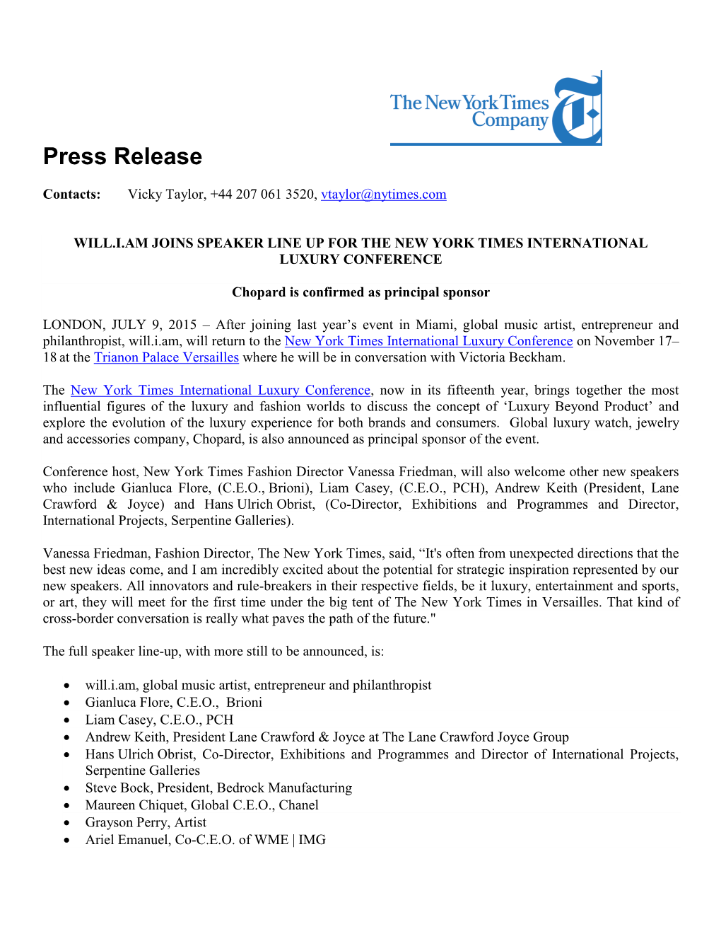 Press Release