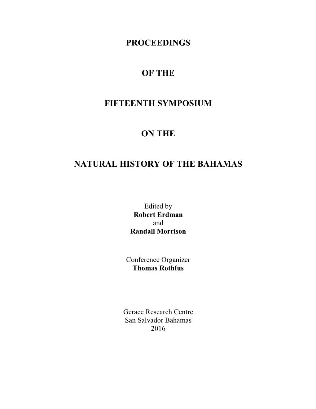 An Overview of Ciguatera Fish Poisoning in the Bahamas