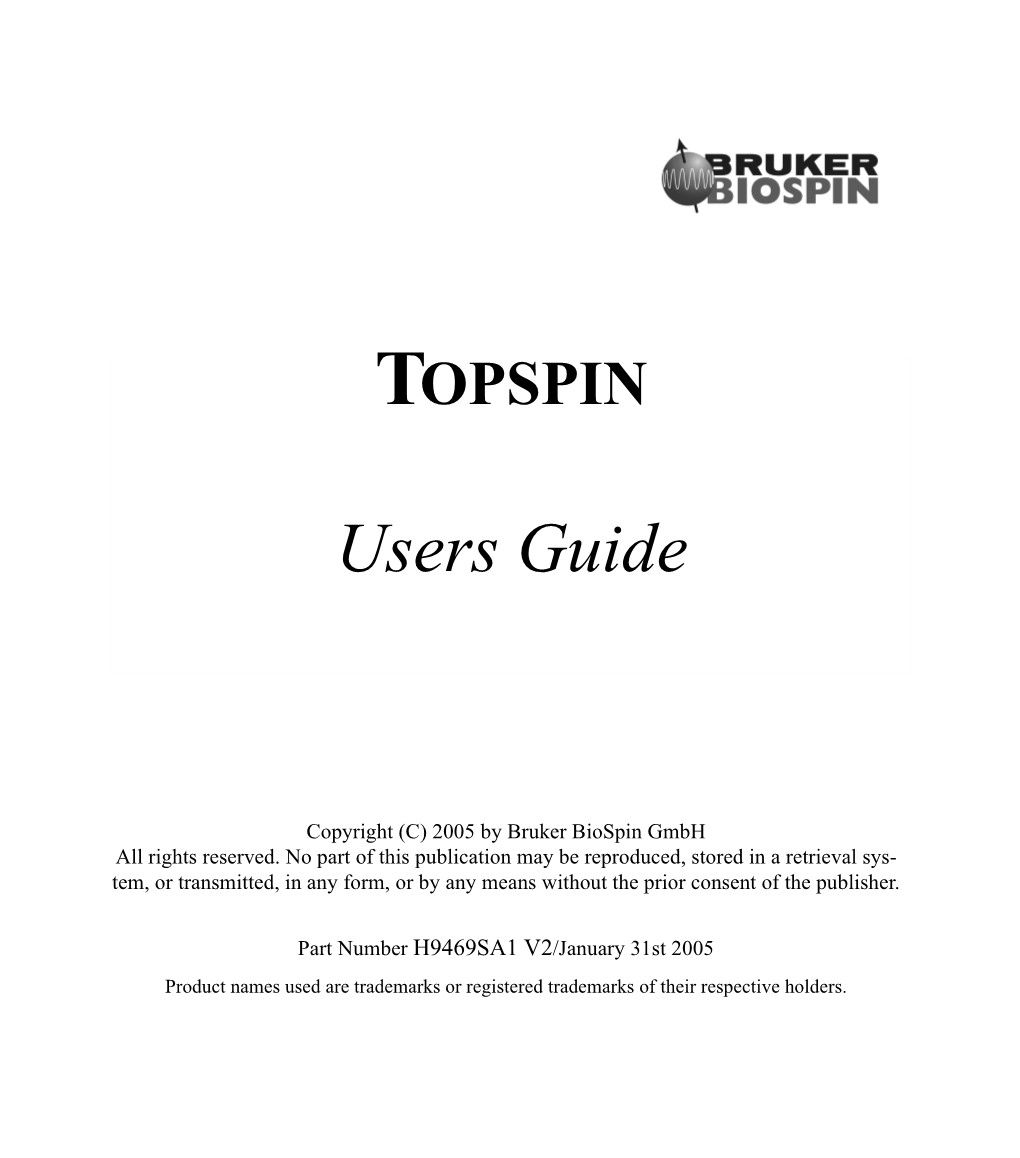 Topspin User Manual