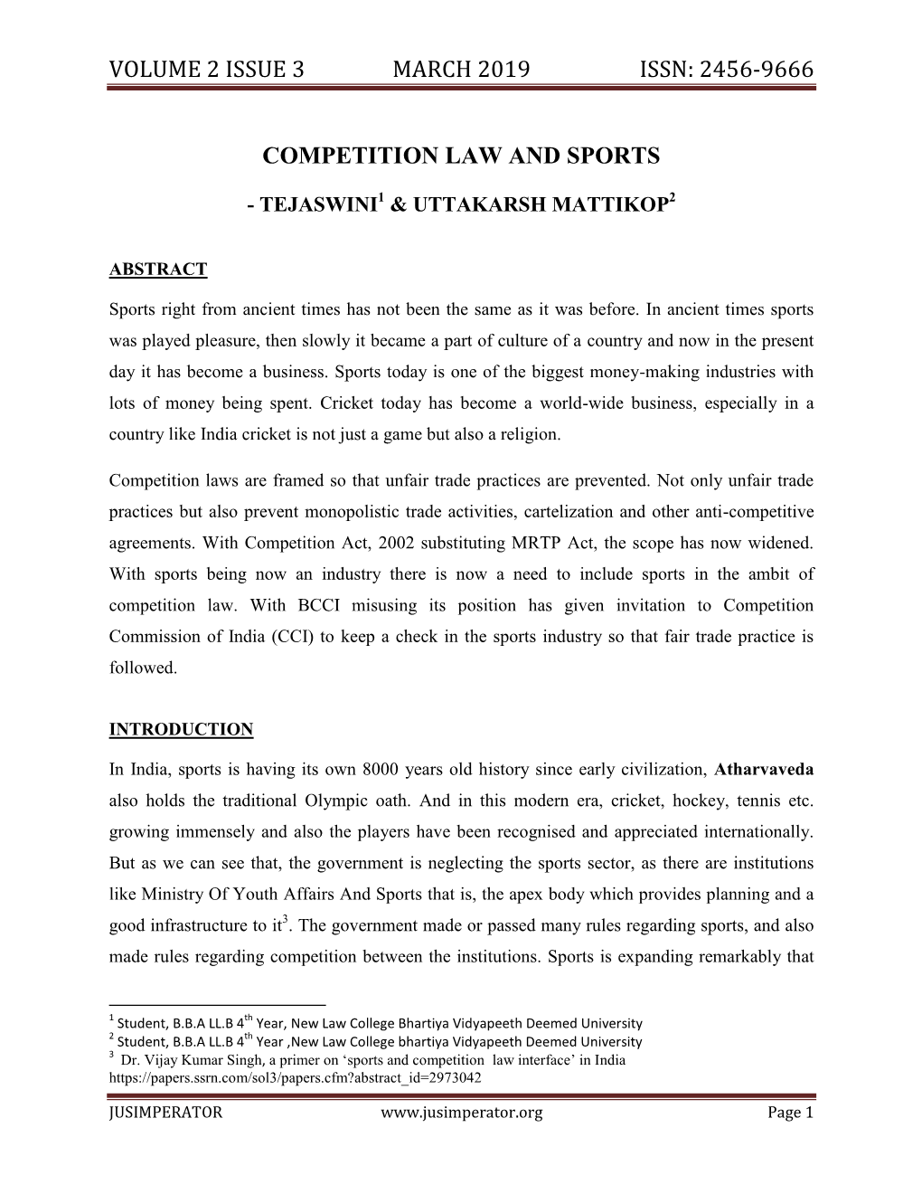 Competition Law and Sports