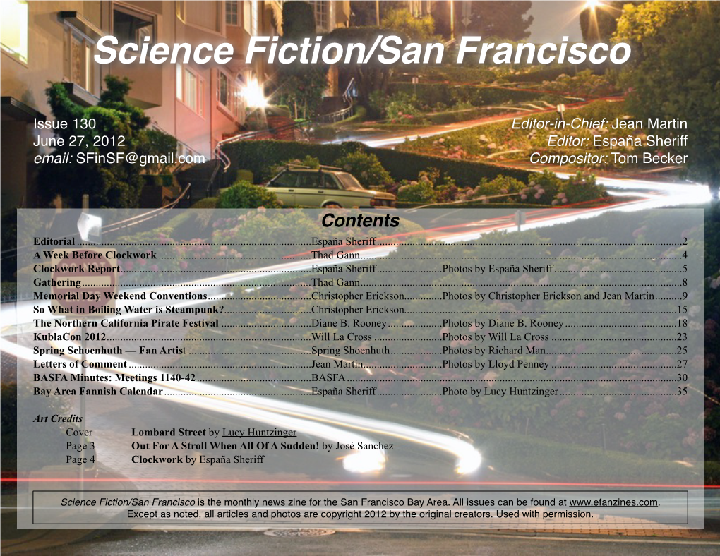 SF/SF #130! 1!July 2012 Editorial