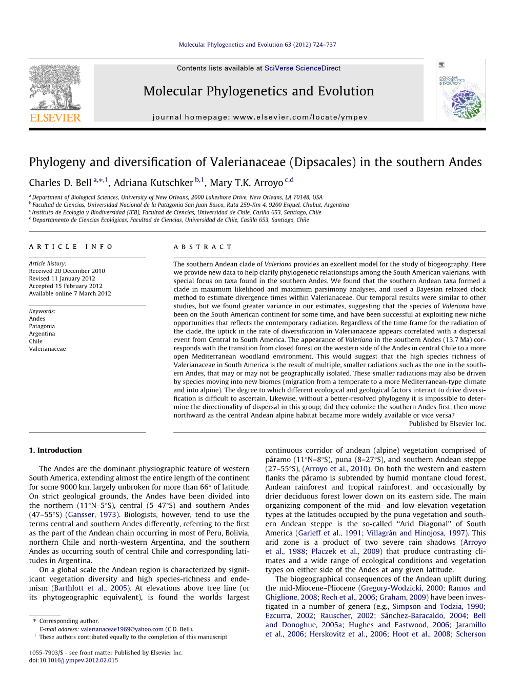 Phylogeny and Diversification of Valerianaceae