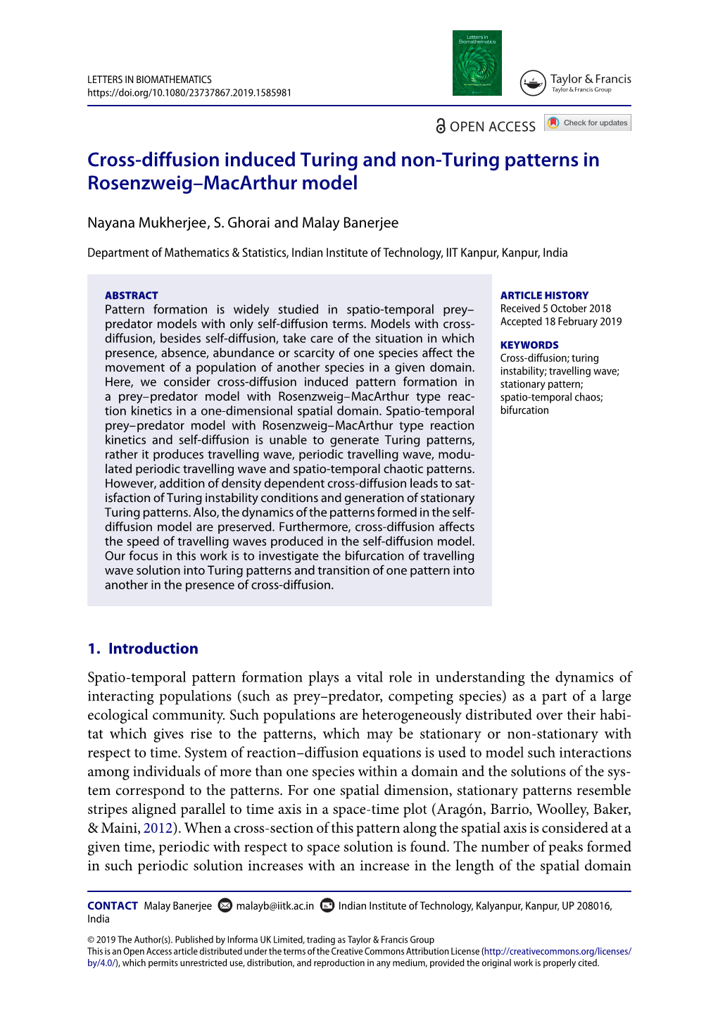 Cross-Diffusion Induced Turing and Non-Turing Patterns in Rosenzweig–Macarthur Model
