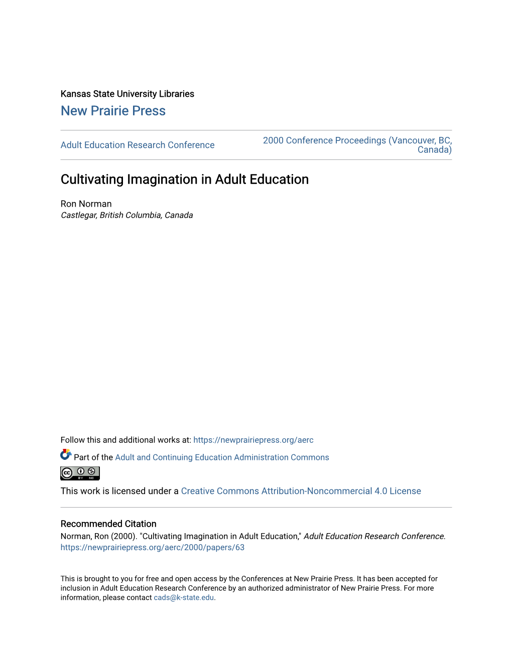 Cultivating Imagination in Adult Education