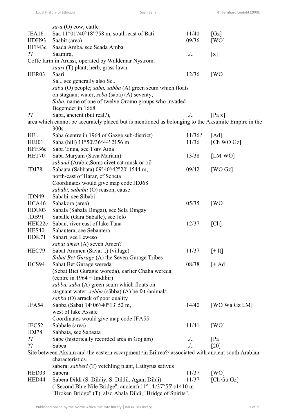 Local History of Ethiopia