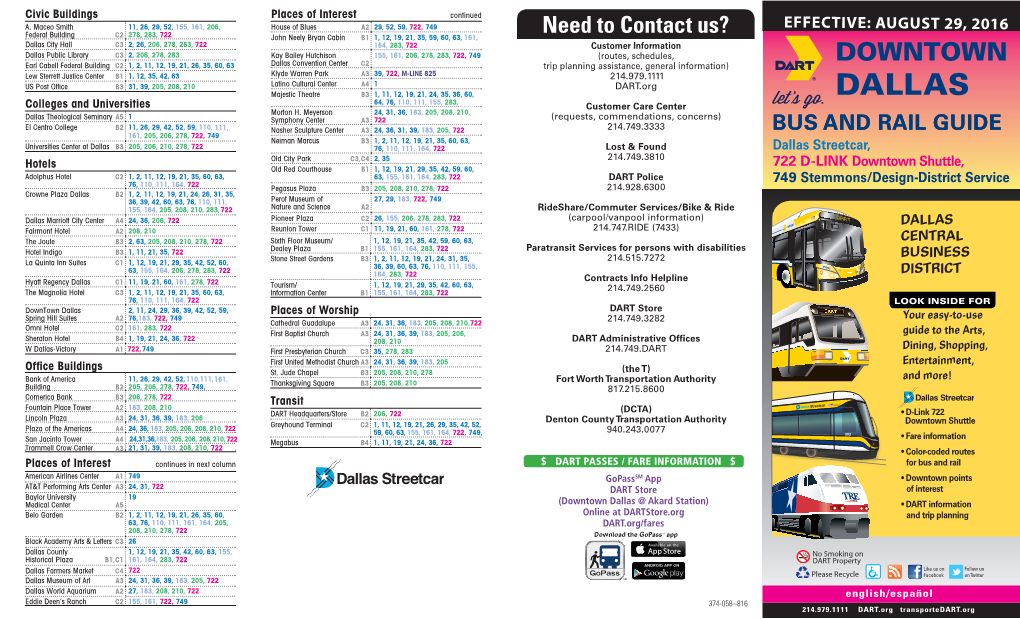 DART Downtown Dallas Bus and Rail Guide