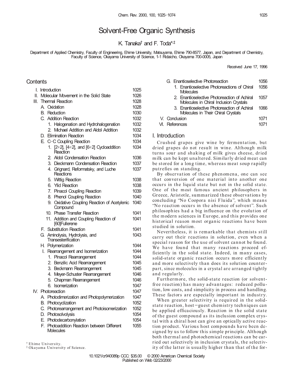 Solvent-Free Organic Synthesis