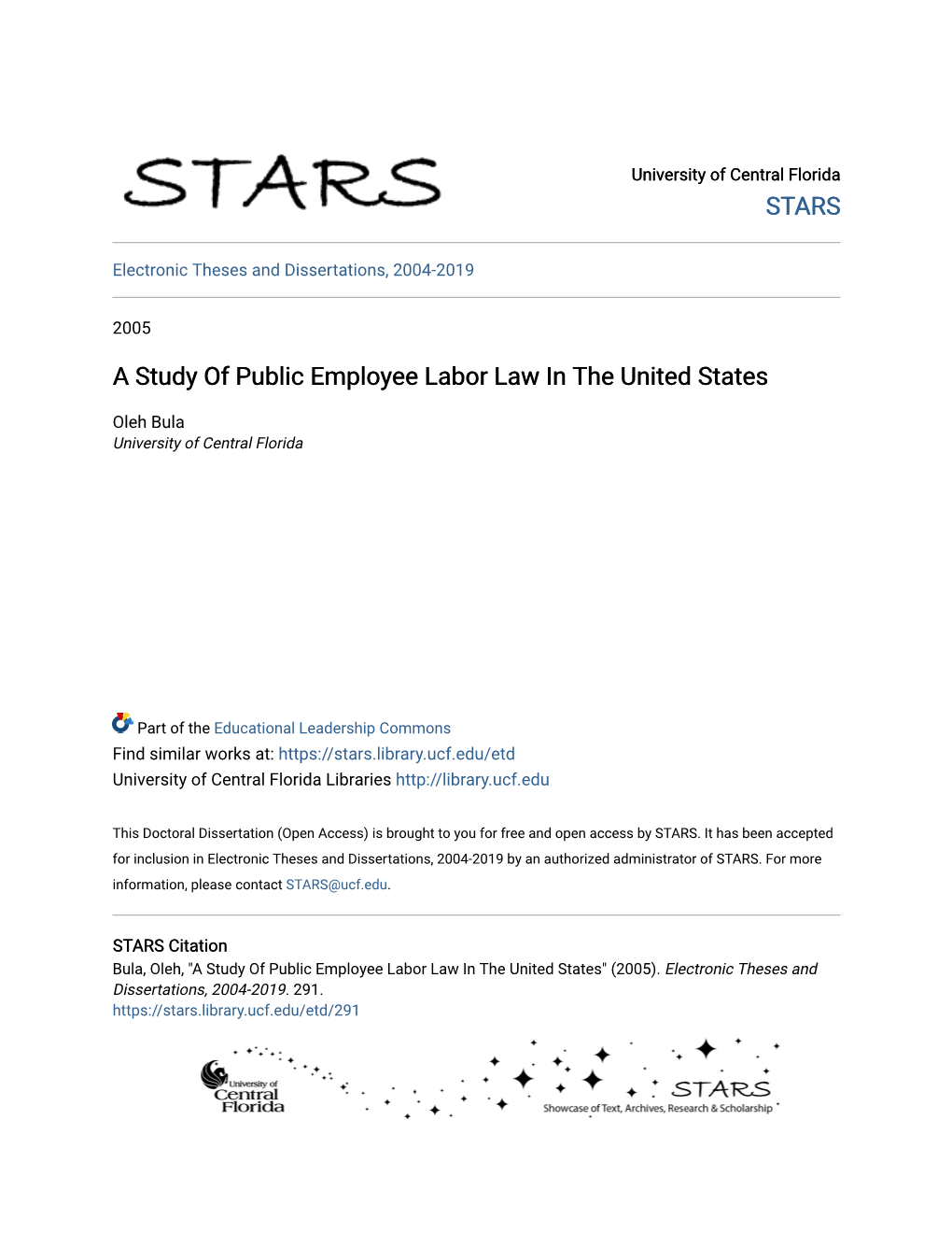 A Study of Public Employee Labor Law in the United States