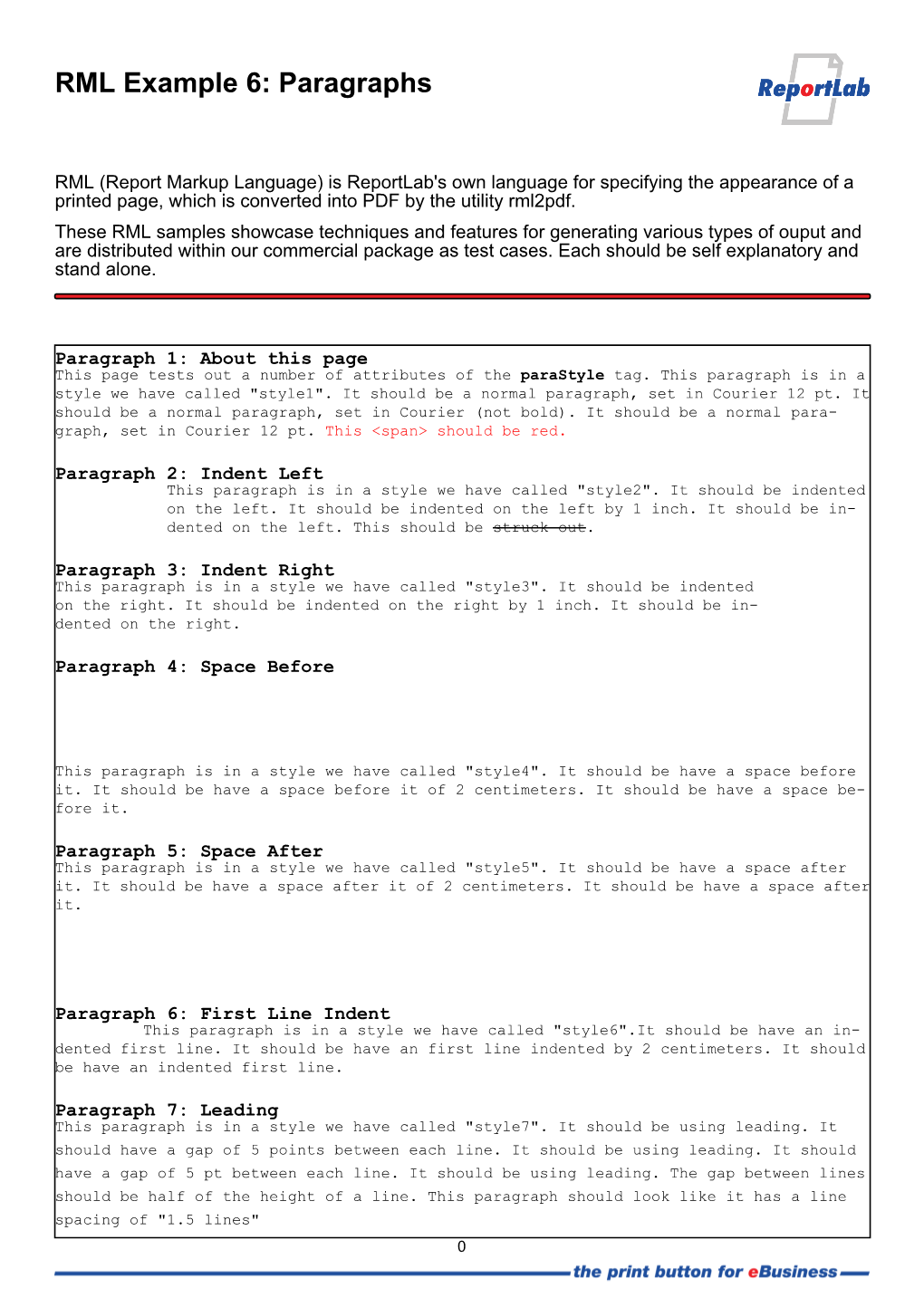 RML Example 6: Paragraphs