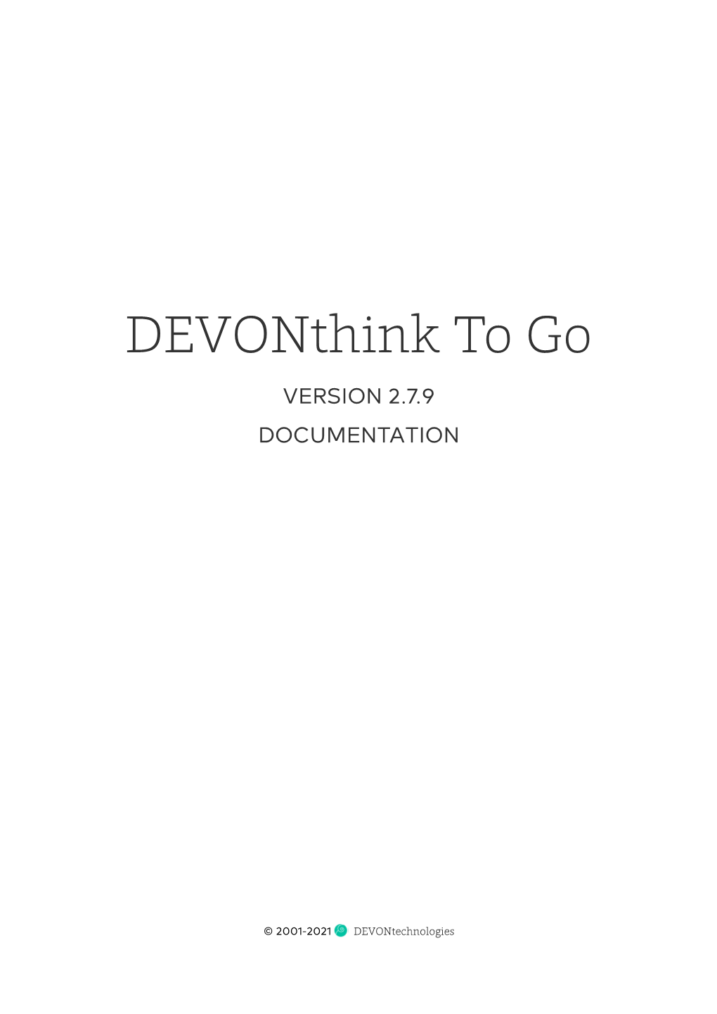 Devonthink to Go VERSION 2.7.9 DOCUMENTATION