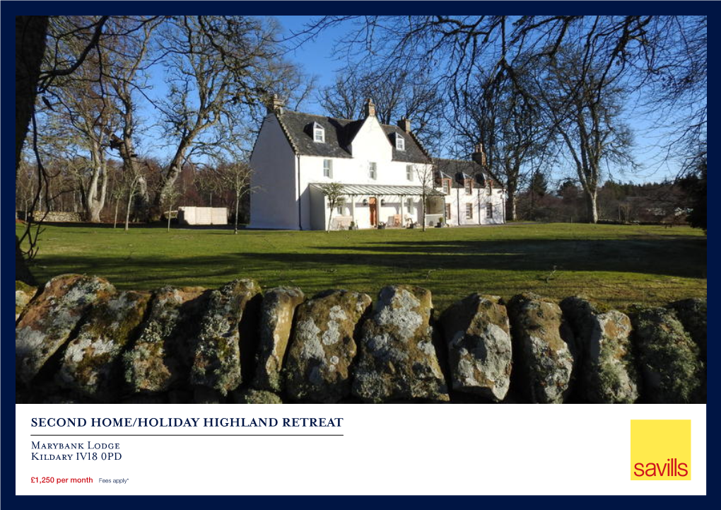 SECOND HOME/HOLIDAY HIGHLAND RETREAT Marybank Lodge Kildary IV18 0PD