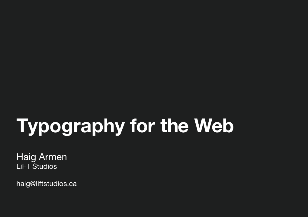 Web Typography 2009