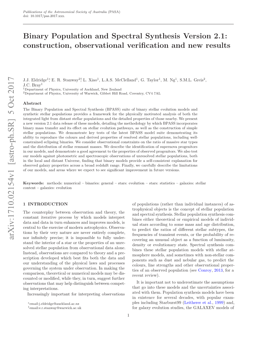 Binary Population and Spectral Synthesis Version