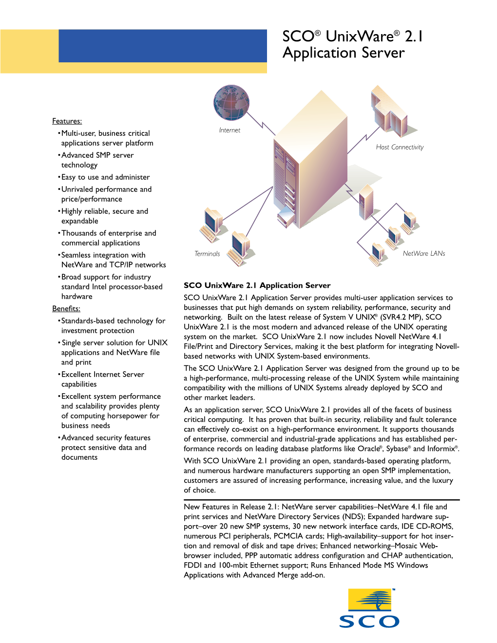 SCO® Unixware® 2.1 Application Server