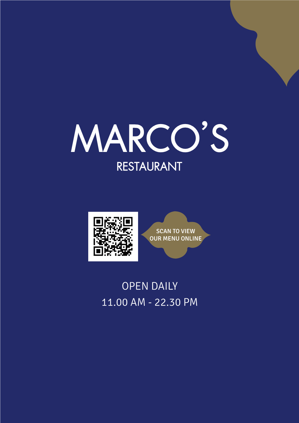 Marco's Restaurant and Bar Menu