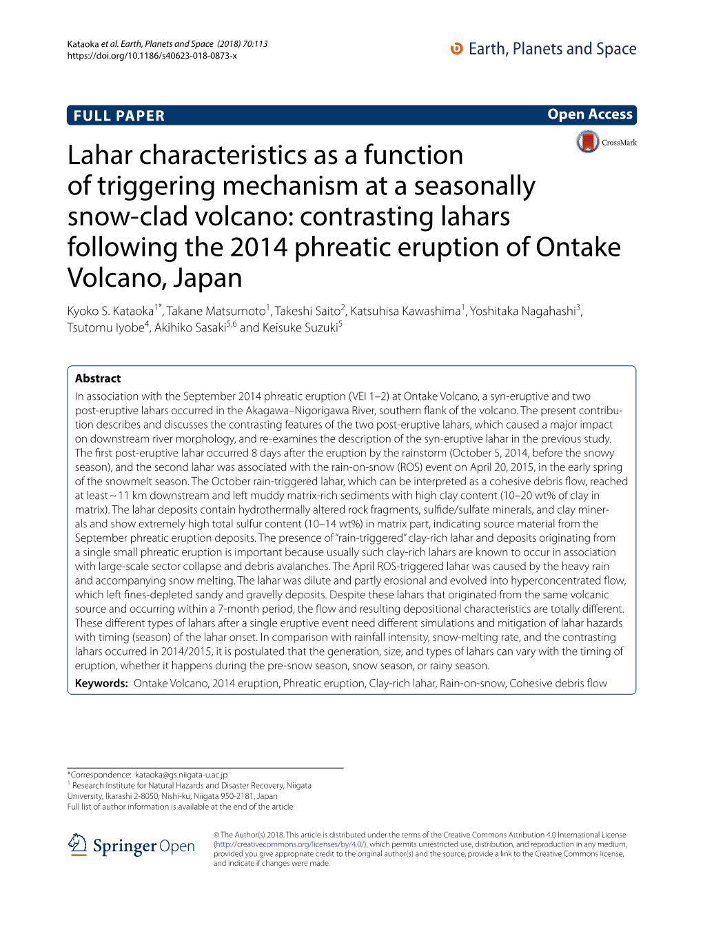 Lahar Characteristics As a Function of Triggering Mechanism at A