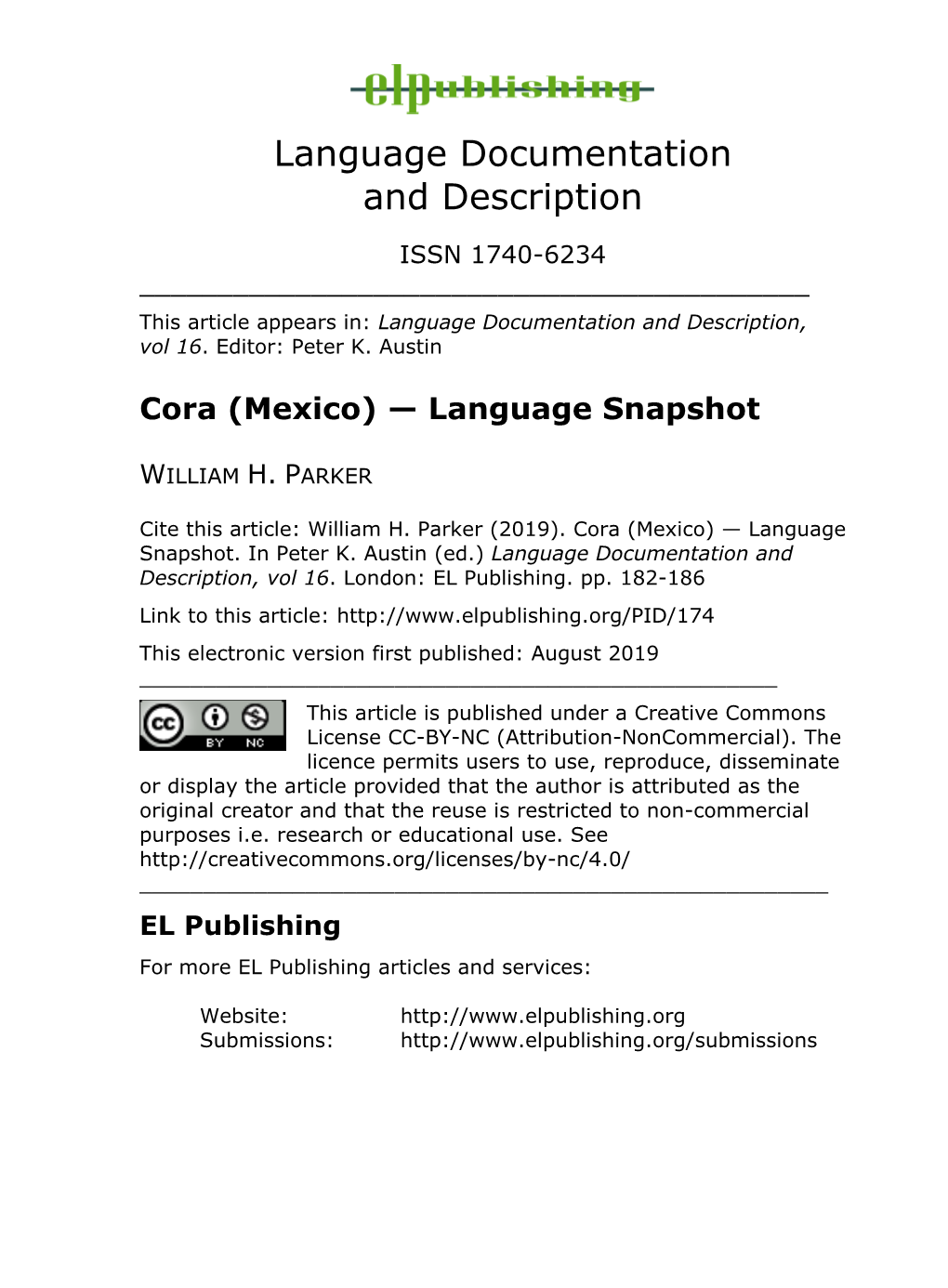 Cora (Mexico) — Language Snapshot